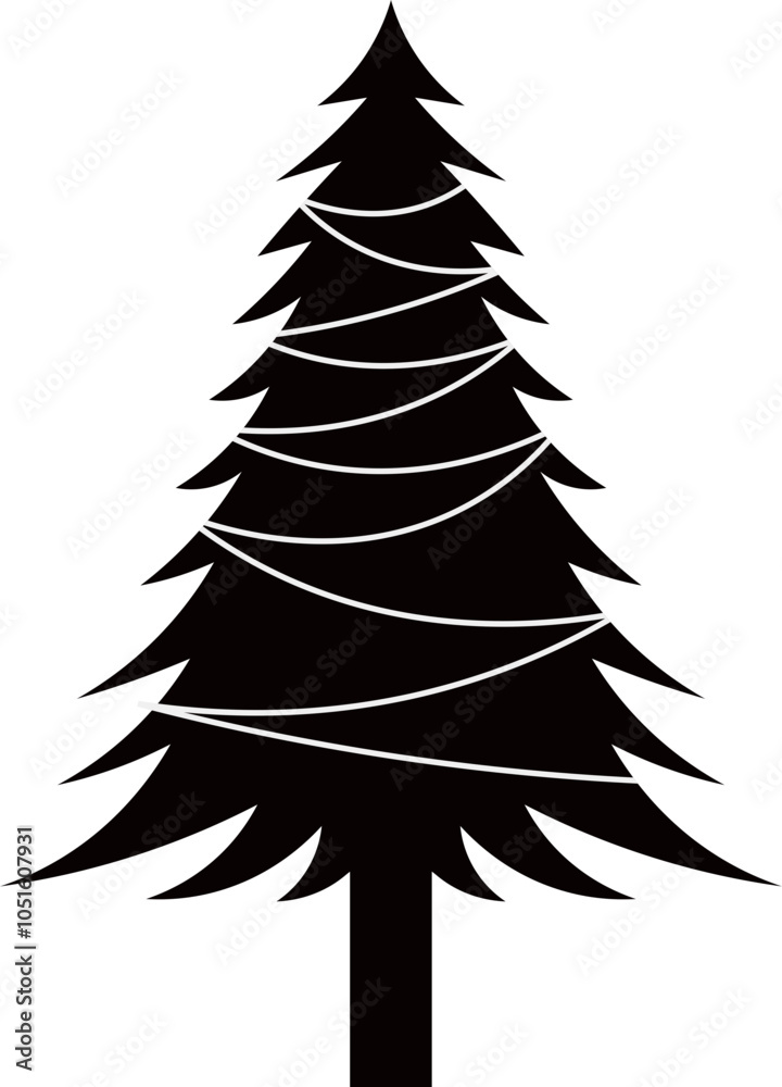 Obraz premium Christmas Tree Silhouette Decoration Templet Element