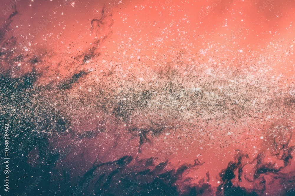 Fototapeta premium A vibrant cosmic canvas with swirling nebulae and scattered stars.
