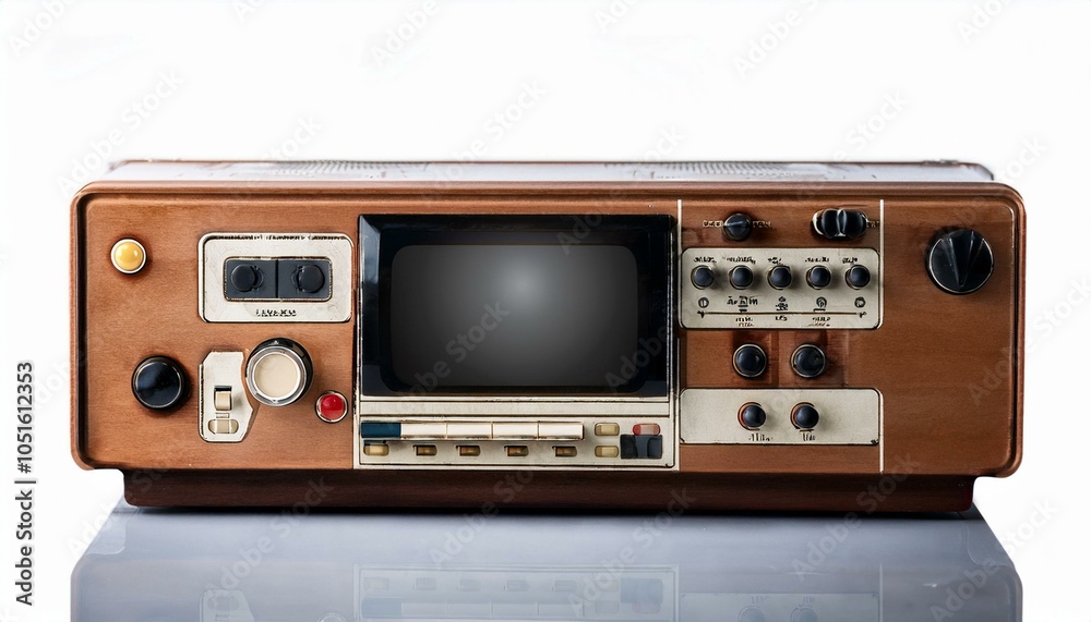 Fototapeta premium old radio isolated on white
