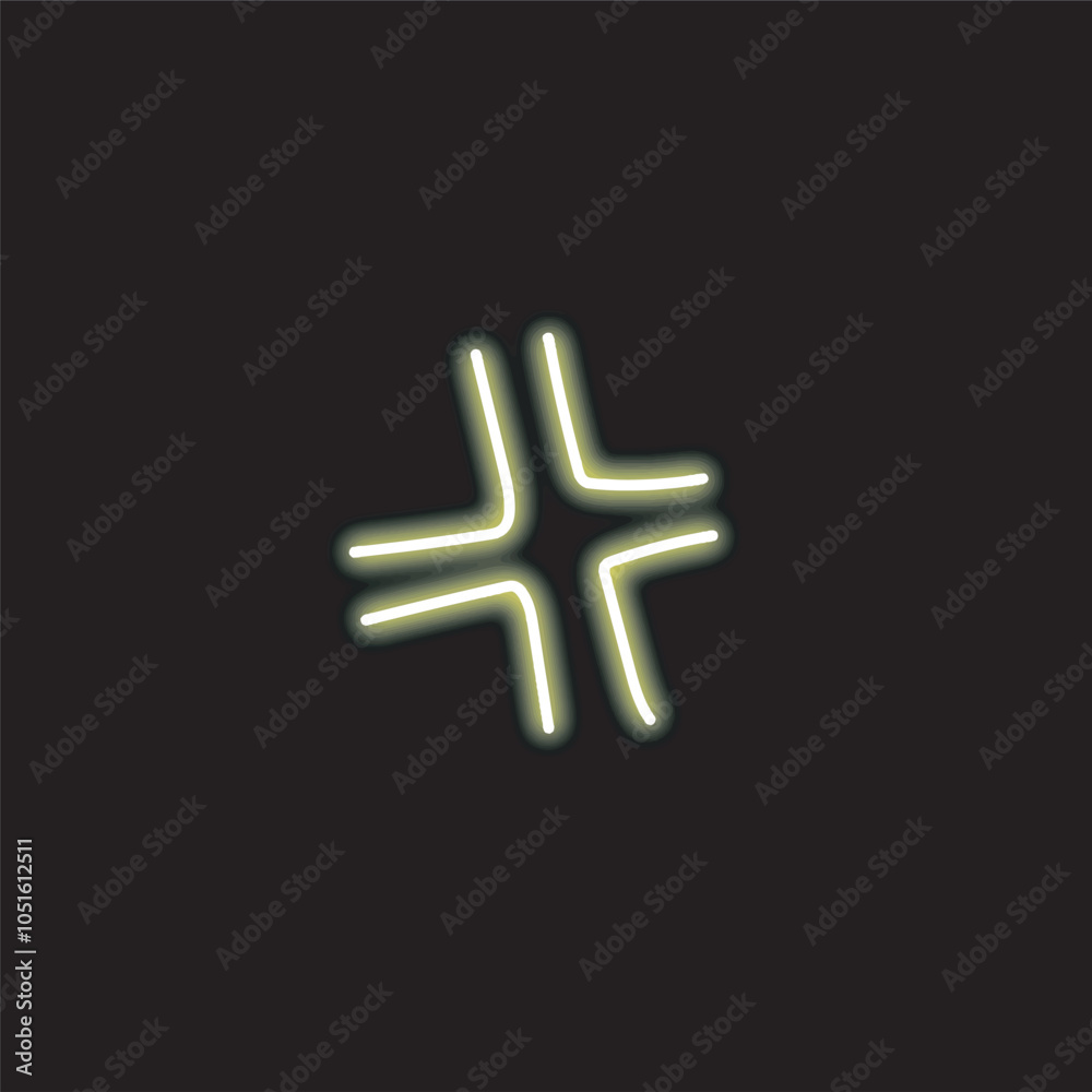 Obraz premium cartoon neon effect isolated on black background. Cartoon effect icon with glowing neon lines. Vector illustration.