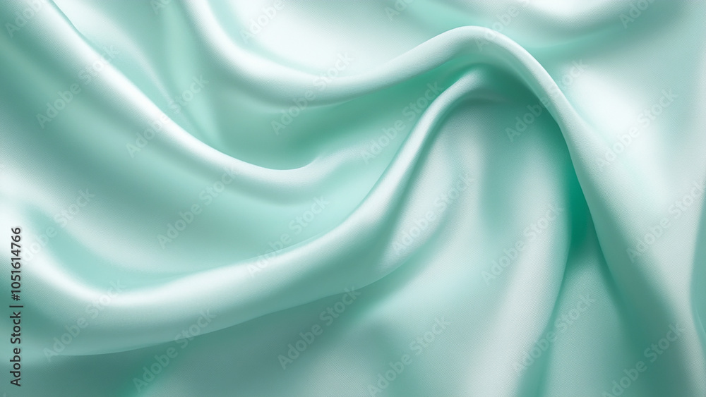 Obraz premium Cool mint green canvas with a smooth, polished surface