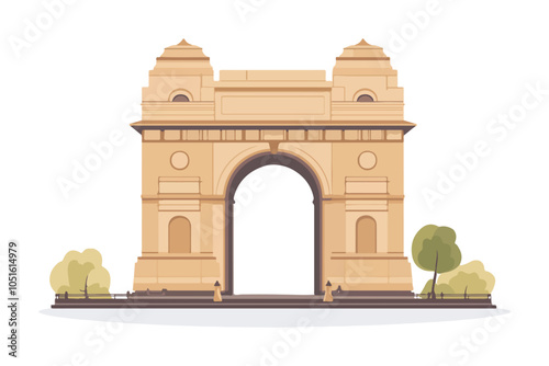Vector Illustration of Gateway of India - Mumbai’s Iconic Monument and Tourist Spot