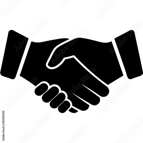 Handshake agreement silhouette vector illustrtion on white background 