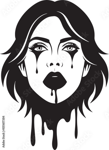 Moonlit Majesty Femme Vampire Vector Logo