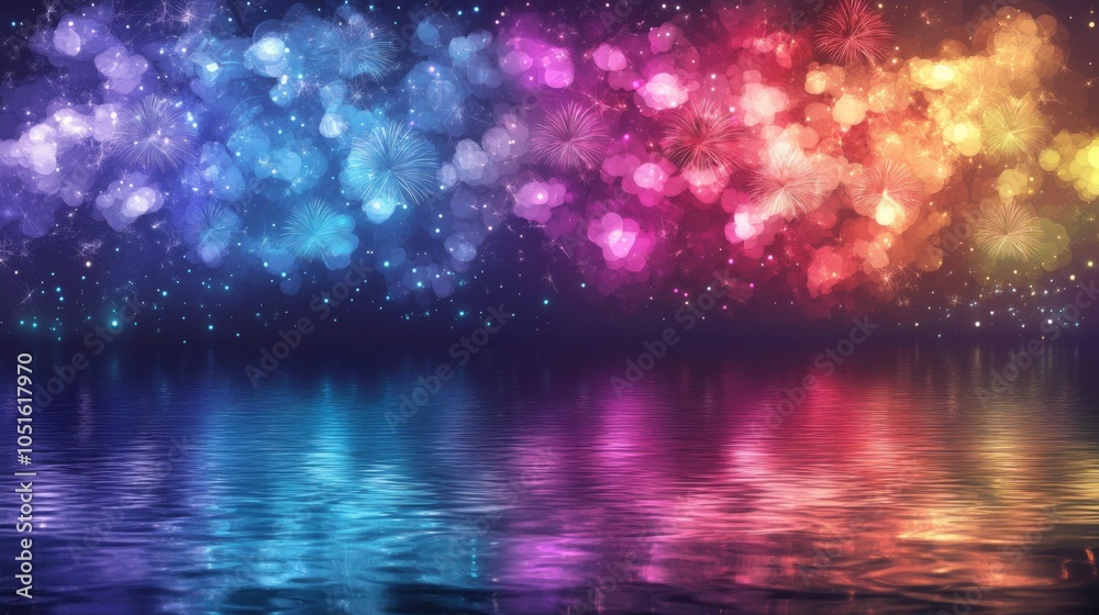 Naklejka premium Serene Midnight Reflections on a Calm Ocean