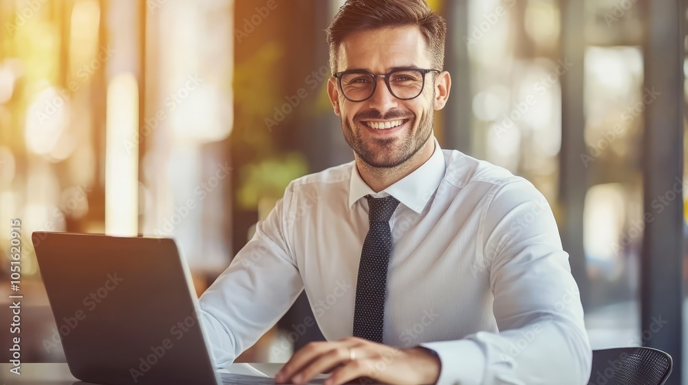 Enhancing productivity, man in office utilizes technology for business success professional Enhancing productivity, man in office utilizes technology for business success professional