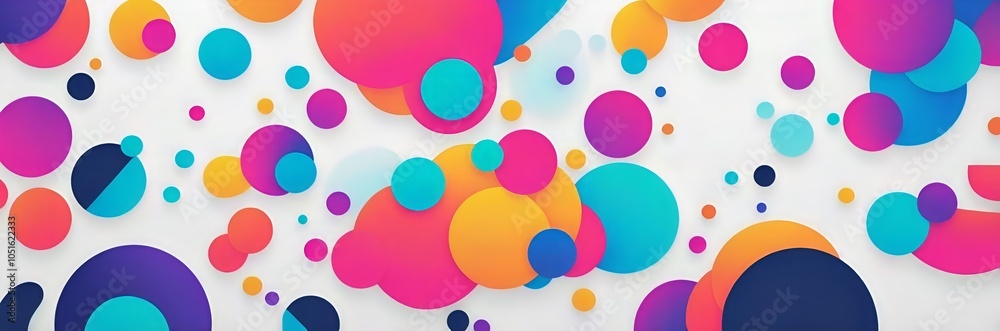 Wide abstract colorful background with circles Wide abstract colorful background with circles