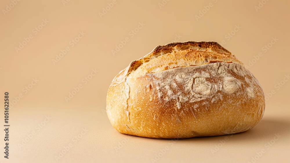 Rustic Bread Loaf on Minimalist Background Rustic Bread Loaf on Minimalist Background