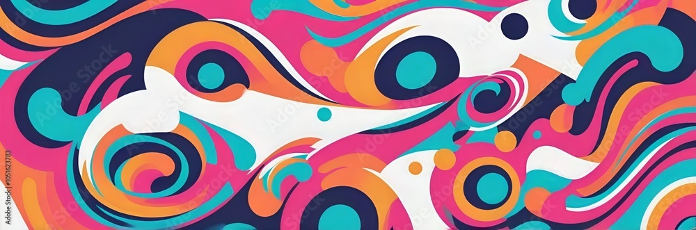 Obraz premium minimalistic abstract background with color circles waves