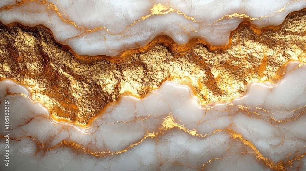 A close-up of a textured stone surface with golden veins and white marble patterns. A close-up of a textured stone surface with golden veins and white marble patterns.