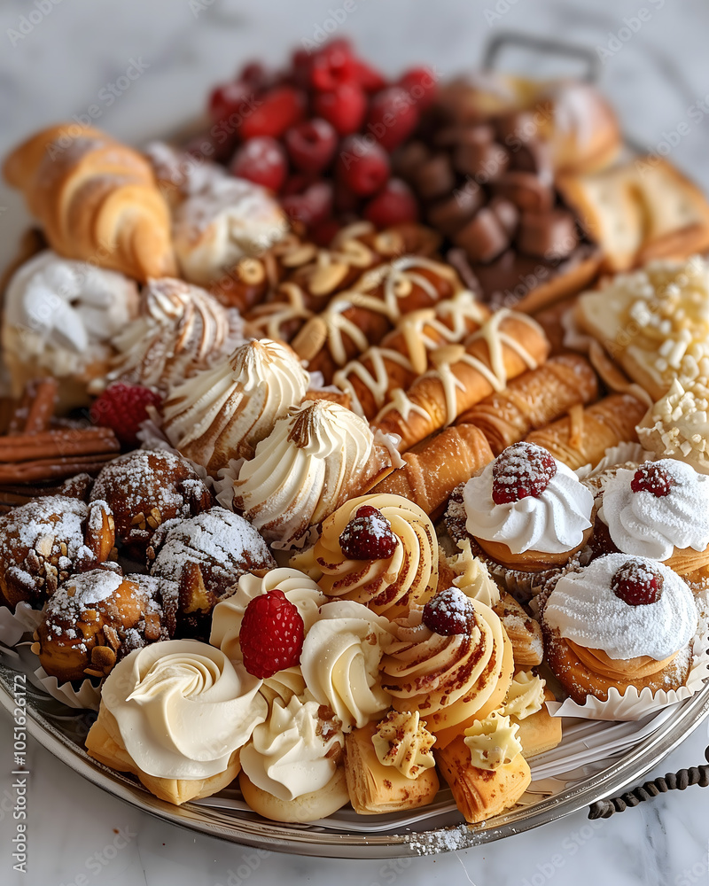 Delectable Assortment of Pastries and Sweets on a Serving Plate Delectable Assortment of Pastries and Sweets on a Serving Plate