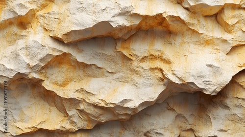 Close-up of Rough, Textured Rock Formation with Yellow Hues