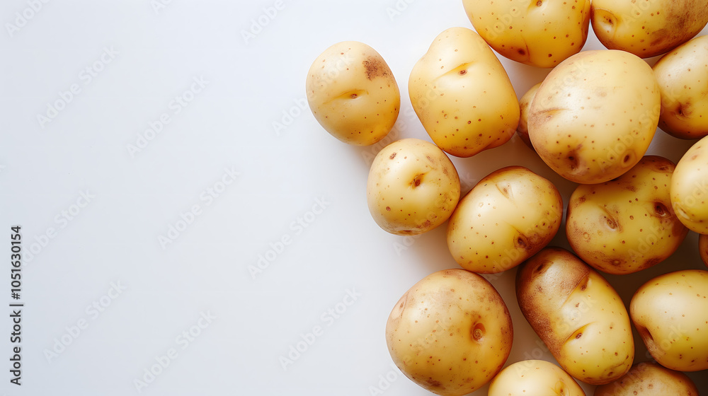 Fresh Organic Potatoes on a Marble Background Fresh Organic Potatoes on a Marble Background