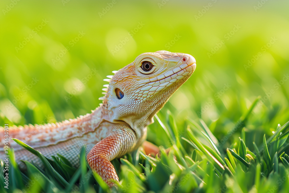 Lively Lizard in Green Grass
