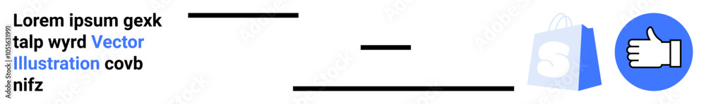 Thumbs-up symbol and shopping bag representing ecommerce approval. Ideal for digital marketing, online shopping, customer satisfaction, ecommerce, website designs. Landing page Thumbs-up symbol and shopping bag representing ecommerce approval. Ideal for digital marketing, online shopping, customer satisfaction, ecommerce, website designs. Landing page
