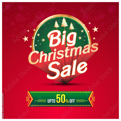 Christmas Sale Logo Unit Vector. Discount Sale Label Design. Advertising, marketing, Sale, Promotional