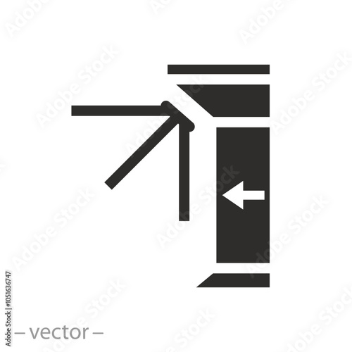 metro station security, turnstile entrance icon, access  system, electronic tourniquet door, automatic entrance, flat vector illustration
