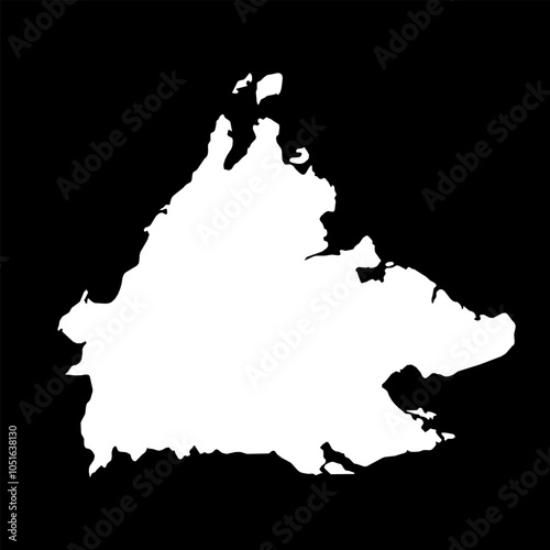 Sabah state map, administrative division of Malaysia. Vector illustration.