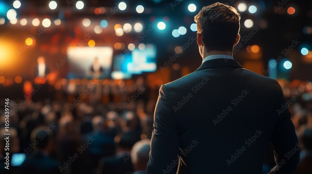 Businessman Observing Conference from the Back Businessman Observing Conference from the Back