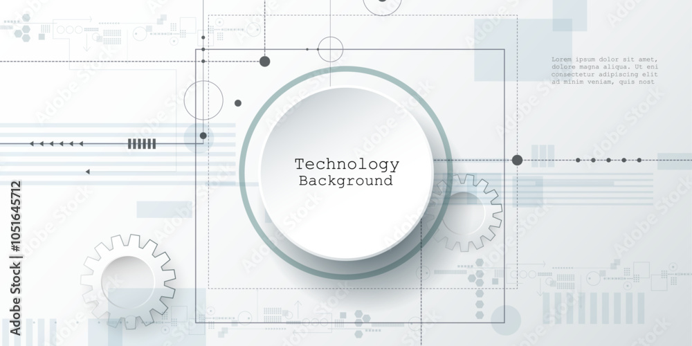 Vector Abstract circuit board, Illustration high tech computer, engineering, science and information technology on white color background. Hi-tech digital technology and futuristic concept