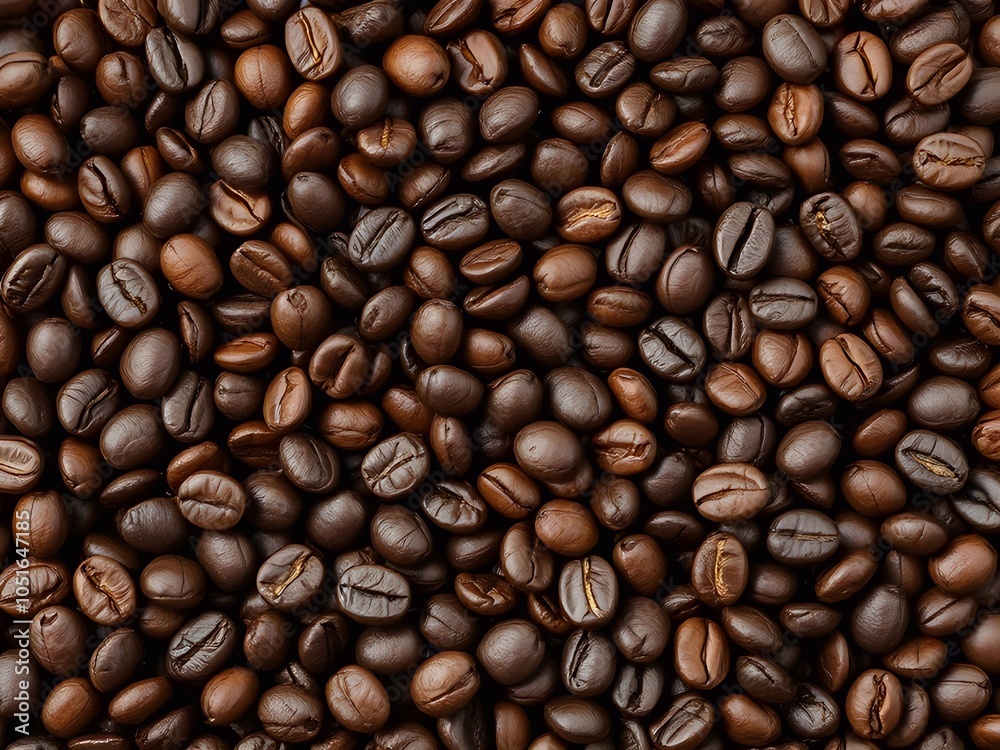 Obraz premium Freshly roasted coffee beans background