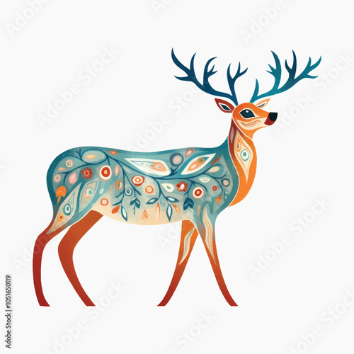 Colorful abstract deer illustration photo