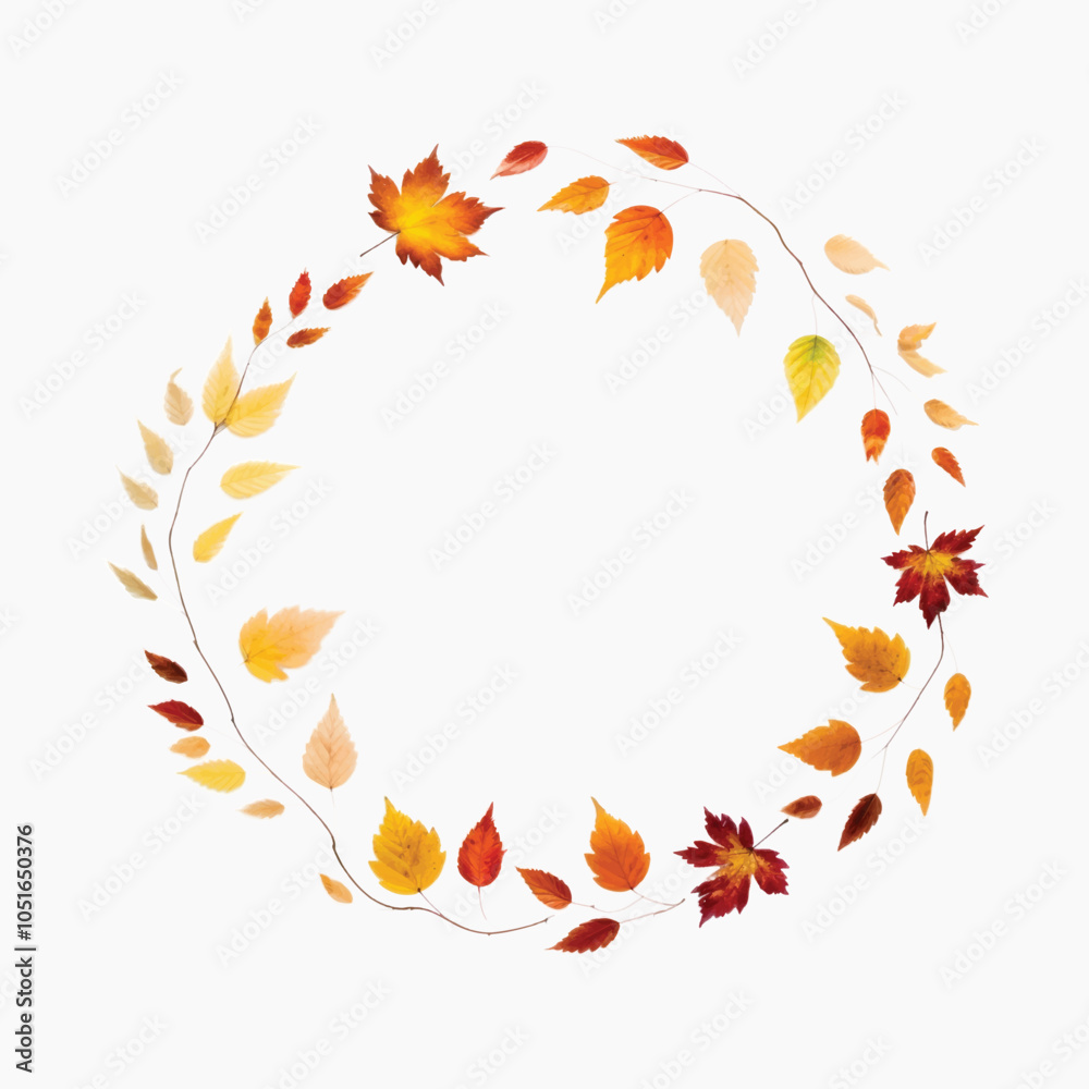 Autumn leaves wreath design