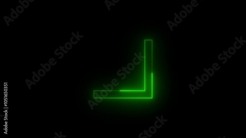 Neon inking caret icon glowing black background animation photo