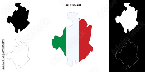 Todi (Umbria) outline map set