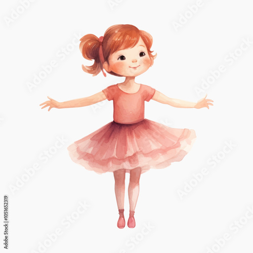 Cute ballerina girl illustration