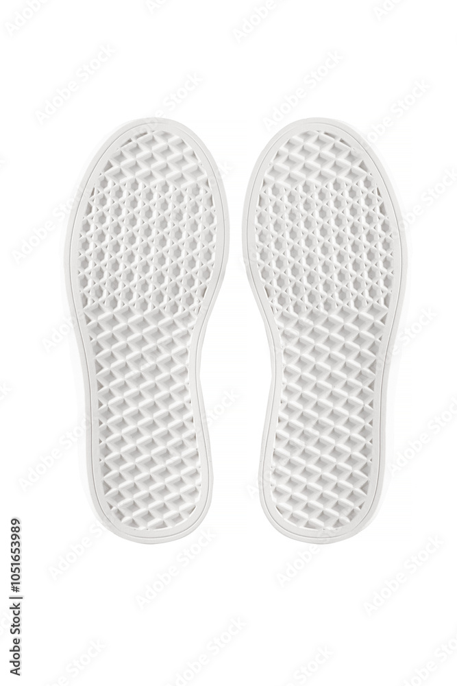 Sole white polyurethane sneaker on a white background. Bottom sports shoes polyester Sole white polyurethane sneaker on a white background. Bottom sports shoes polyester
