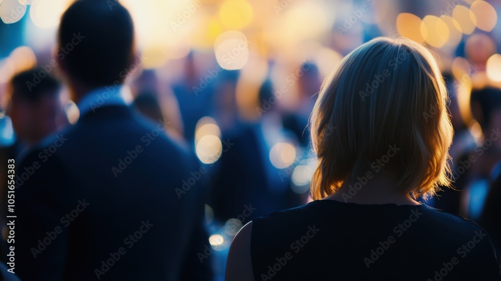 Fototapeta premium Dynamic Crowd in Abstract Blur: Busy Event Atmosphere