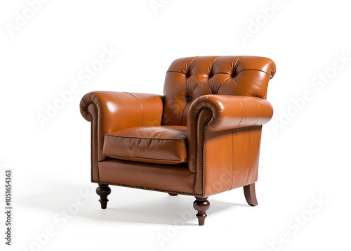 Chester leather armchair isolated on a transparent background