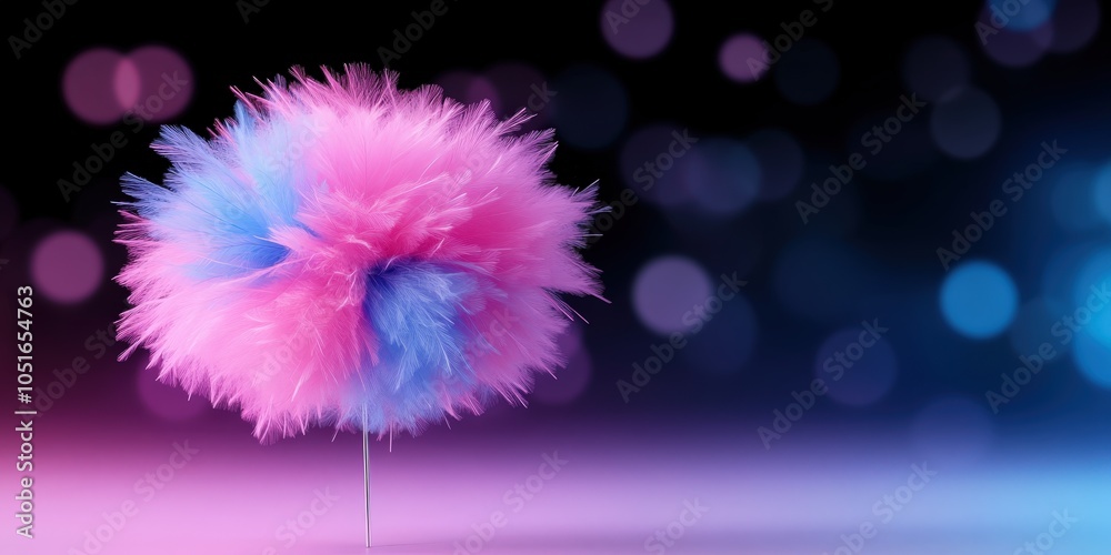 Obraz premium Colorful Fluffy Pom Pom on Abstract Background