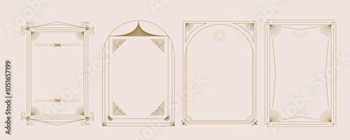 Vintage deco frame. Abstract decoration template for a4 vertical design