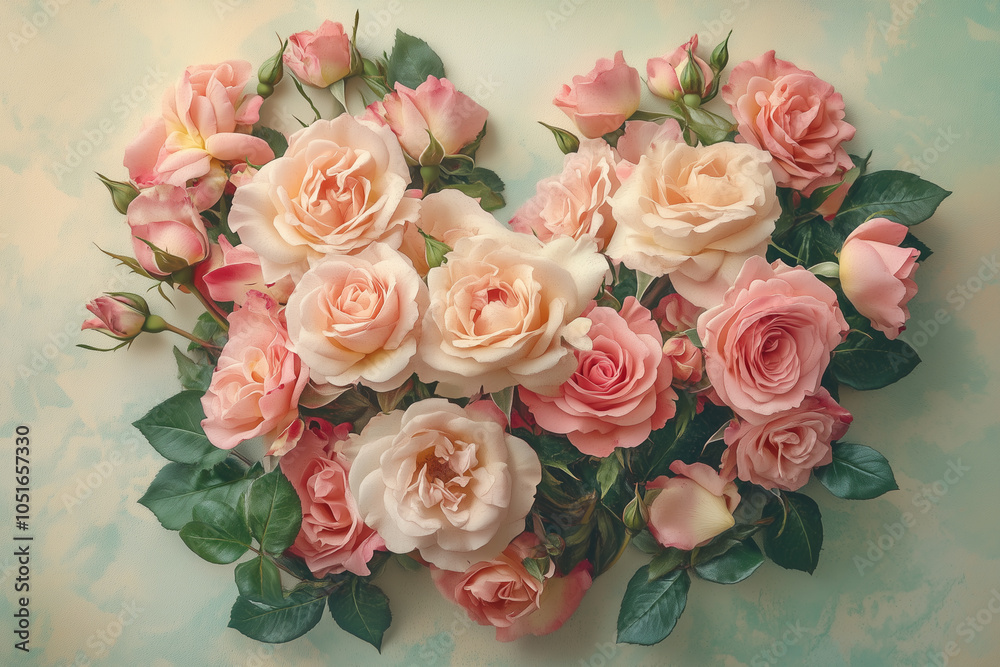 Obraz premium Elegant Floral Heart Arrangement