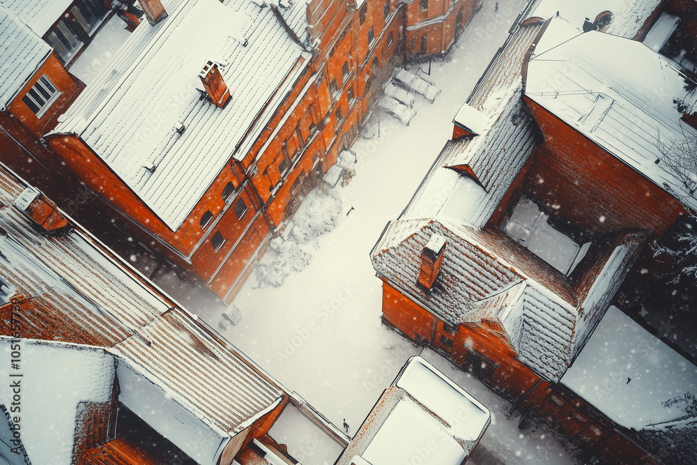 Fototapeta premium Winter Wonderland Overhead View