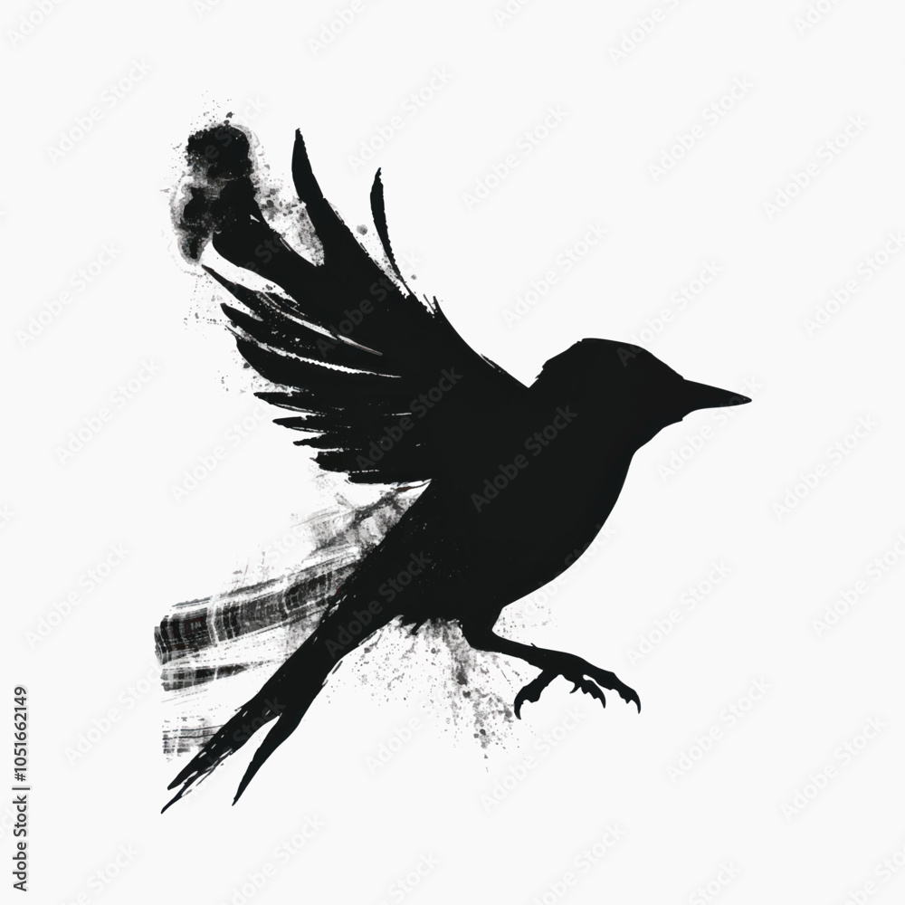 Fototapeta premium Artistic silhouette bird illustration