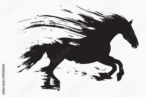 Dynamic horse silhouette art