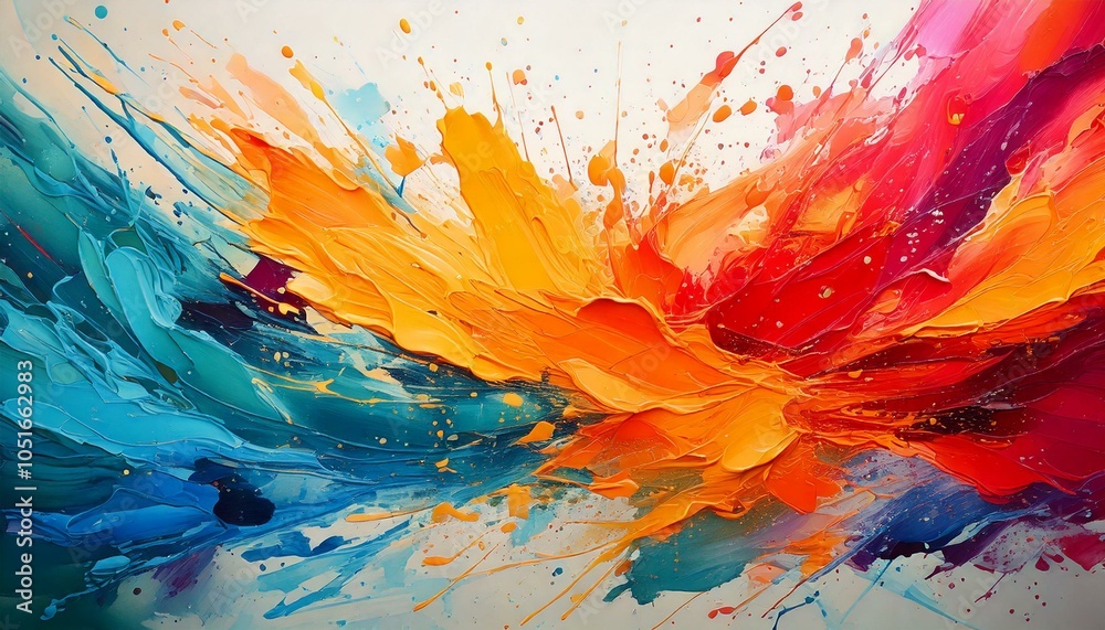 Obraz premium Abstract Colorful Watercolor Splash and Brush Stroke Background