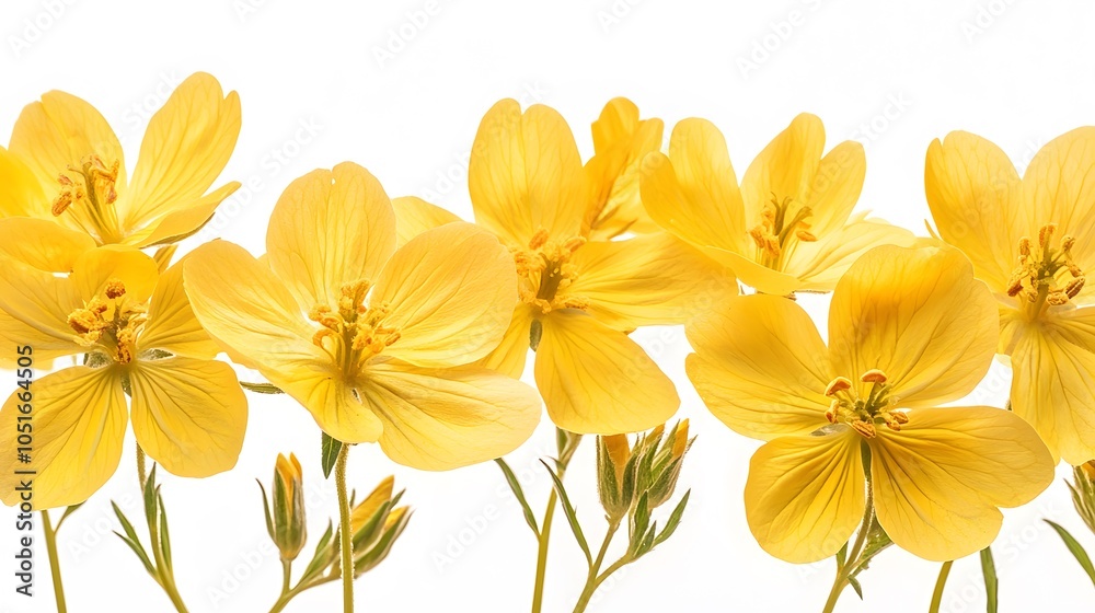 Fototapeta premium Vibrant yellow wildflowers capturing nature's beauty in full bloom