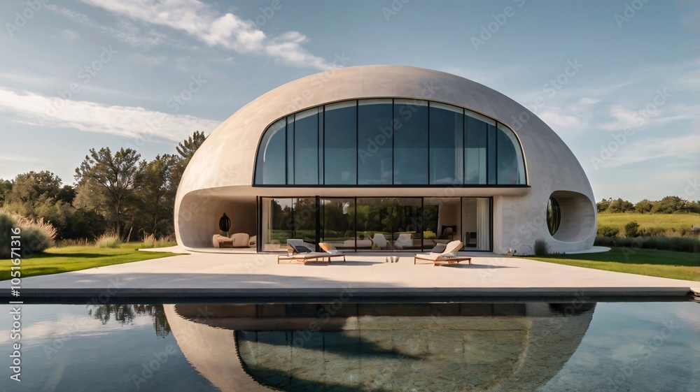 A Modern architecture, expansive glass windows, luxurious villa, seamless integration with nature V6 A Modern architecture, expansive glass windows, luxurious villa, seamless integration with nature V6