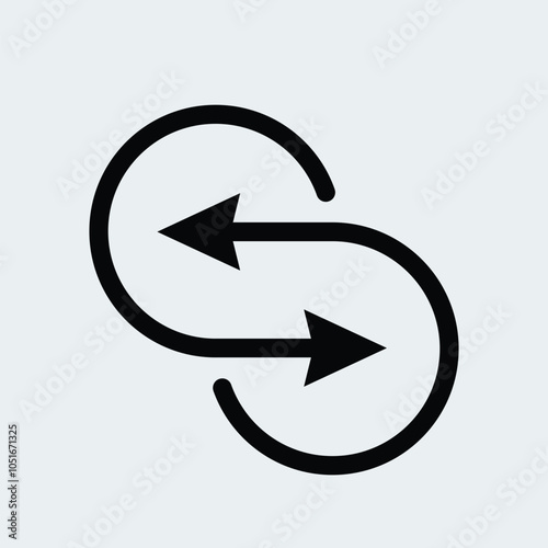 Direction arrows icon. Migration data, backup, transfer, sync symbol.