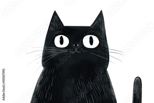 Adorable black cat illustration