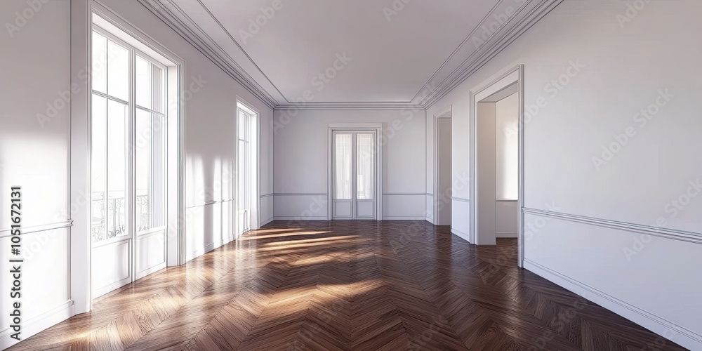 Obraz premium empty room with floor and wall