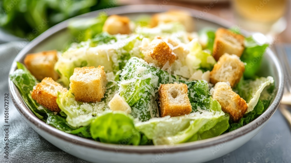 close-up caesar salad