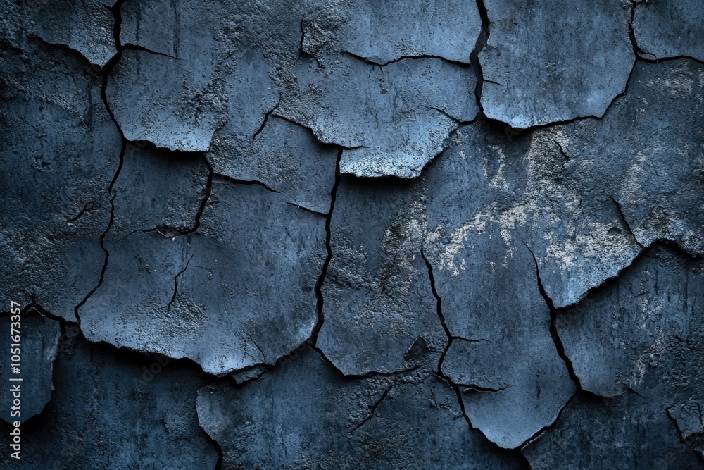 Cracked blue wall Cracked blue wall