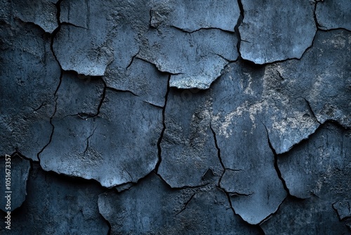 Cracked blue wall