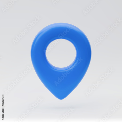 Free Download Blue locator pin for web and apps. Vector illustration of a map pointer for infographics and travel guides. Isolated location marker on grey background - GFXLoad