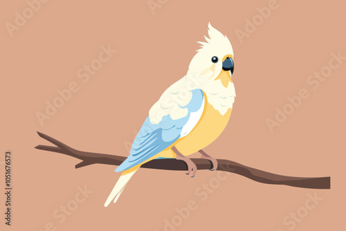 Colorful cockatoo perched branch
